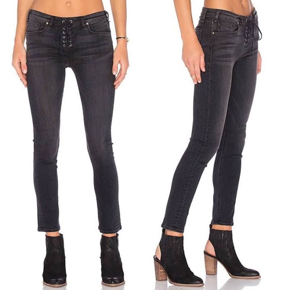 McGuire shore leave lace up black skinny jeans